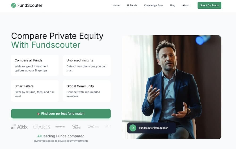 FundScouter Platform evergreen private equity funds comparison